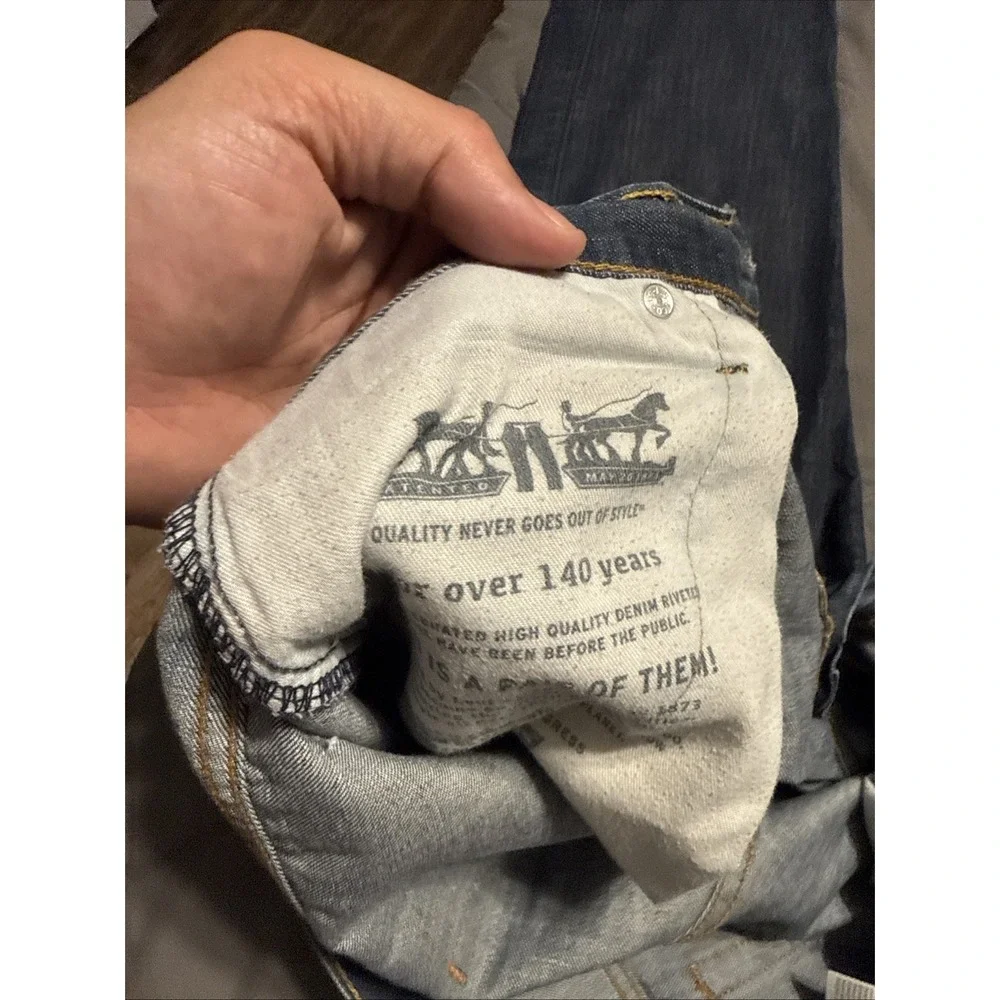 Levis 569 Loose Straight Dark Wash Blue Denim Jeans Men's 34x34 (Fitz 36x32) - Picture 7 of 9